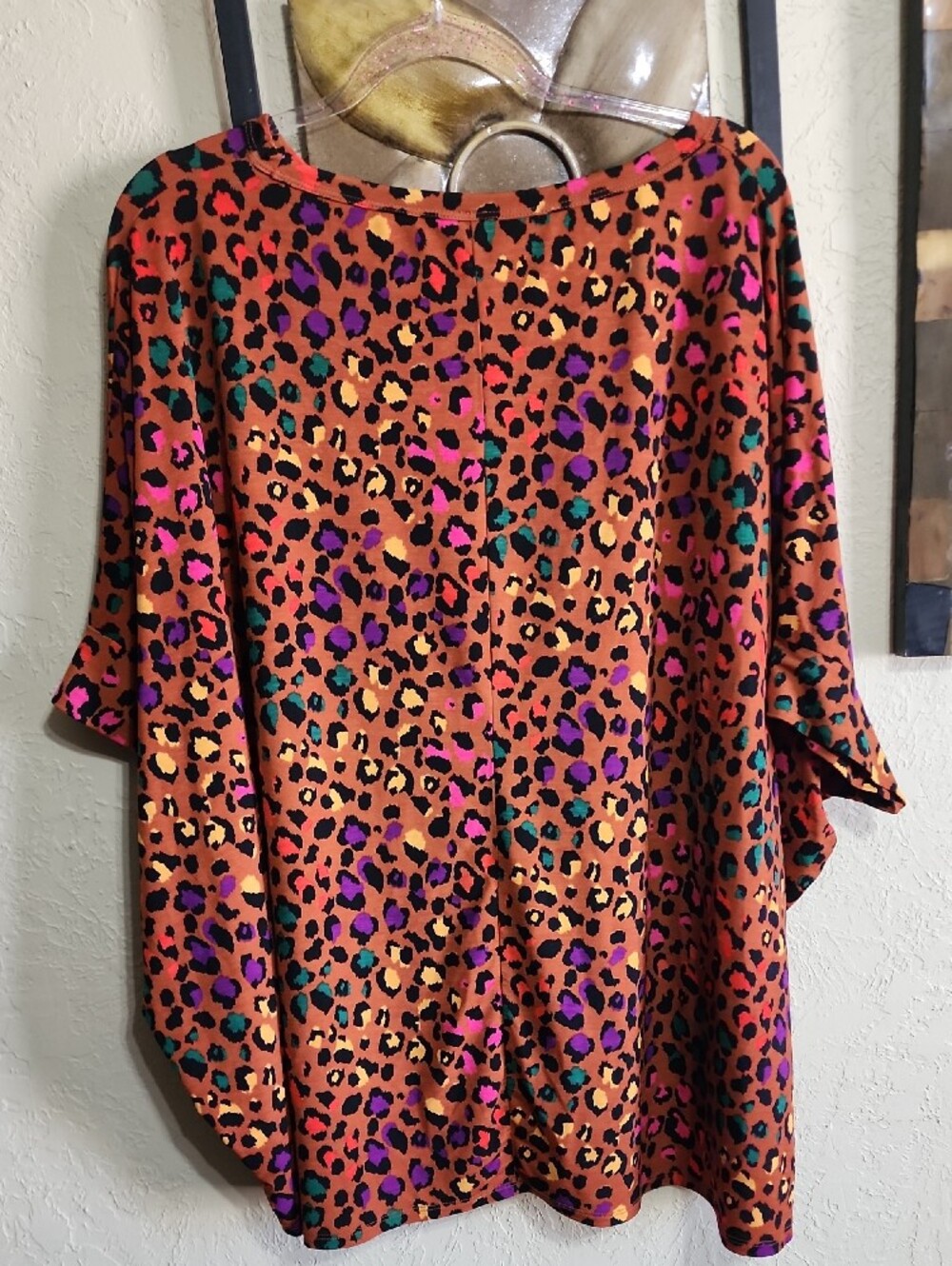 Women's Rust Multicolor Leopard-Print Tunic - Picture 5 of 5